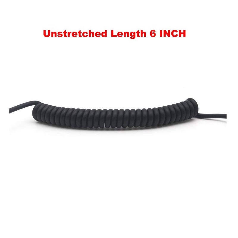 Kework 12 Inch 3.5mm to 2.5mm Audio Coiled Cable, 2 Pack, 90 Degree Angle 1/8" 3.5mm TRS Male to 90 Degree Angle 2.5mm TRS Male Jack Stereo Headphone Aux Spring Spiral Cord, Cable OD 1.5mm - Image 5